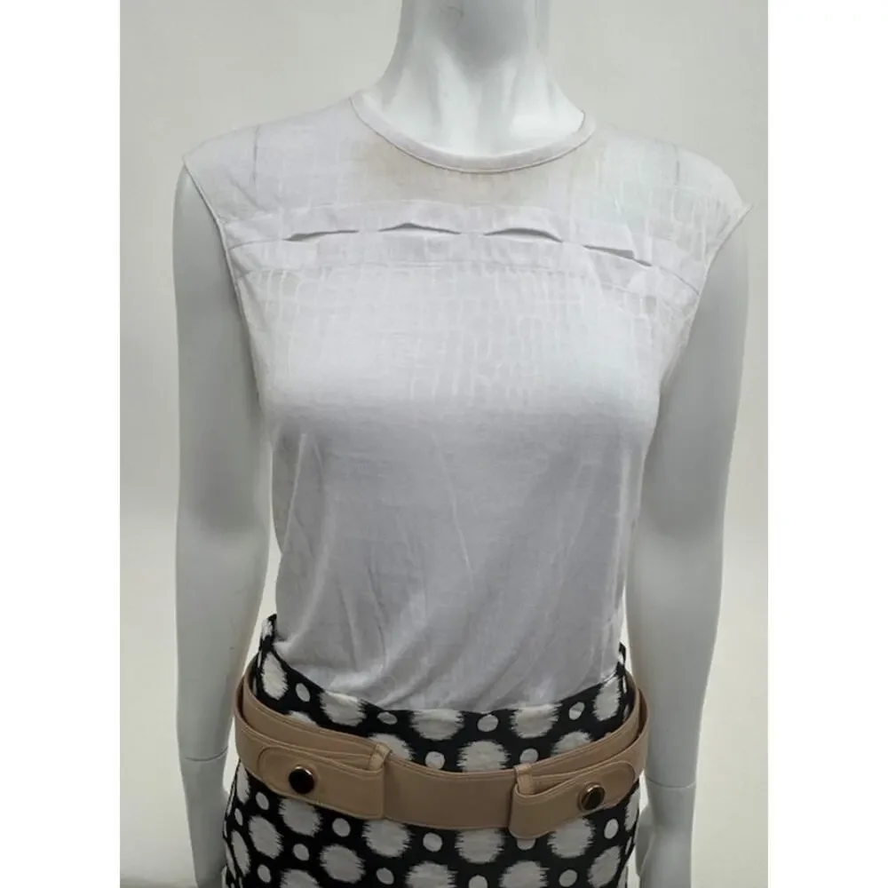 Chloé Blush Neutral Leather Designer Waist Wide Belt Size M